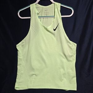Nike Aeroswift Dri-Fit ADV Running Singlet Top Green Men's Size L FN4229-376